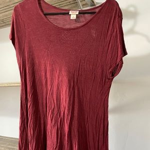 maroon, flowy, tunic